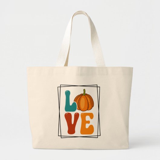 Pumpkin LIEBE Herbst Herbst Jumbo Stoffbeutel (Vorne)