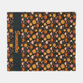 Pumpkin-Liebe mit Herz und Blume Fleecedecke (Vorderseite (Horizontal))