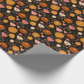 Pumpkin-Liebe mit Herz und Blume Geschenkpapier (Ecke)