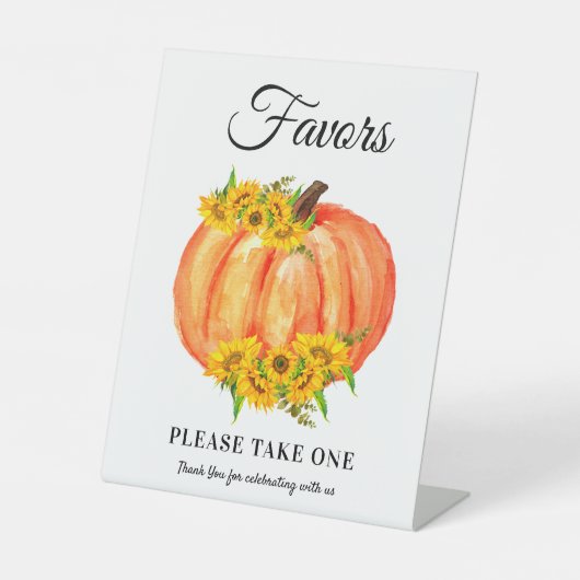 Pumpkin Lieblings-Dusche für Hochzeitskinder Sockelschild (Vorderseite)