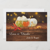 Pumpkin Lights Fall Foto Hochzeit Danke Karte (Vorderseite)