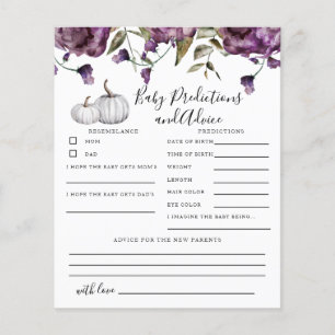 Pumpkin Lila Baby Predictions & Advice Card