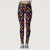 Pumpkin, Lila, grün und schwarz Polka Punkte Leggings (Vorderseite)