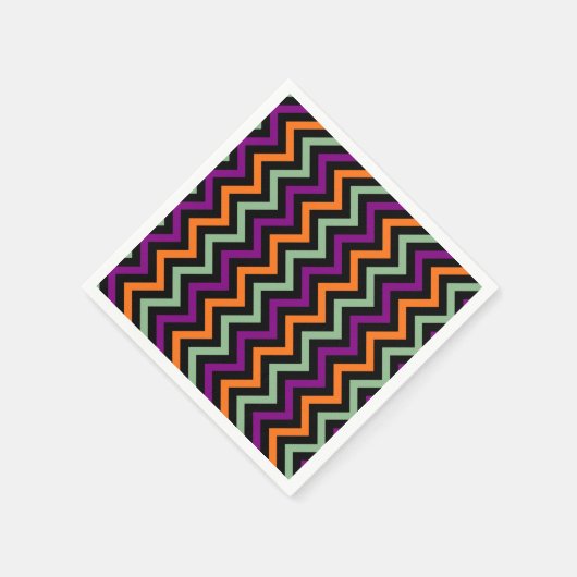 Pumpkin, Lila, grün und schwarz V. Zickzack Papier Serviette (Ecke)