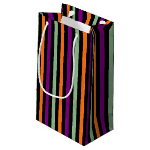 Pumpkin, Lila, grüne und schwarze vertikale Streif Kleine Geschenktüte