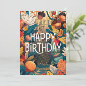 Pumpkin Little gemütlichen Herbst Fall Happy Birth Karte (Stehend Vorderseite)