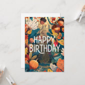 Pumpkin Little gemütlichen Herbst Fall Happy Birth Karte (Vorderseite/Rückseite Beispiel)