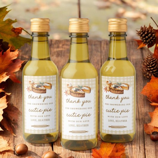 Pumpkin Little Süsse Pie Baby Dusche Gefallen Weinetikett