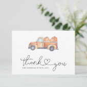 Pumpkin LKW Dankeschön Karte (Stehend Vorderseite)
