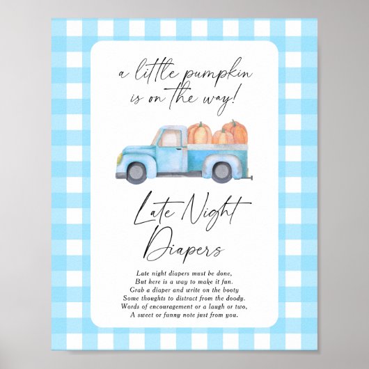 Pumpkin LKW Fall Späte Nacht Windeln Spiel Poster (Vorne)