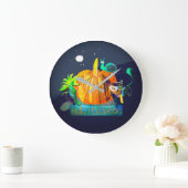 Pumpkin Magic & Halloween - Fun Cartoon Große Wanduhr (Zuhause)