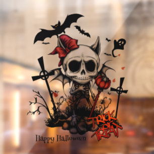 Pumpkin Magic und Knochen Spaß. Fensteraufkleber