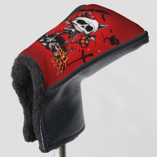 Pumpkin Magic und Knochen Spaß. Golf Headcover (3/4 Vorderseite)