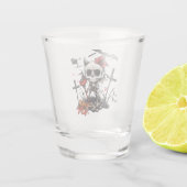 Pumpkin Magic und Knochen Spaß. Schnapsglas (Rückseite)