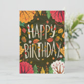 Pumpkin Magical Wish Herbst Frohes Geburtstag Karte (Stehend Vorderseite)