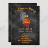 Pumpkin Man Grabstein Halloween Einladung (Vorne/Hinten)