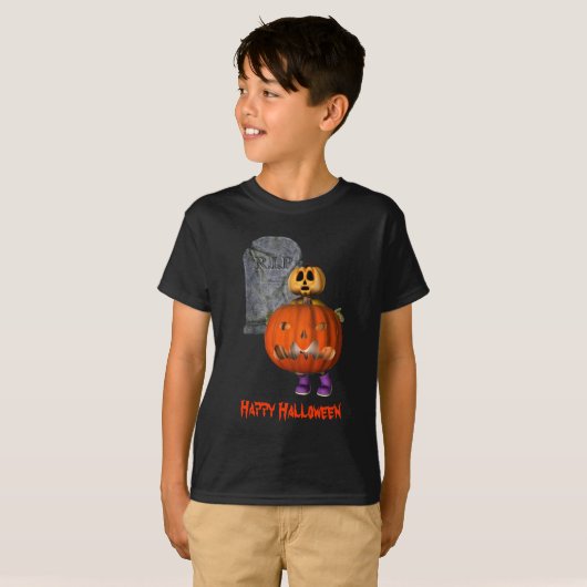 Pumpkin Man Grabstein Halloween Funny T-Shirt (Vorne ganz)