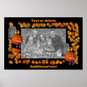 Pumpkin Man Halloween Rahmen hinzufügen Ihr Foto Poster
