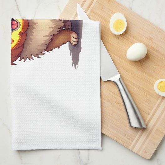 Pumpkin Mask Pomeranian Dog Geschirrtuch (Viertel Falte)