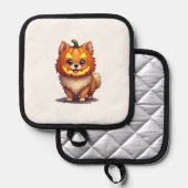 Pumpkin Mask Pomeranian Dog Topflappen (Vorderseite/Rückseite)