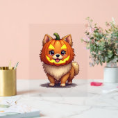 Pumpkin Mask Spitz Dog Acrylschild (Hochzeit)