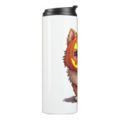 Pumpkin Mask Spitz Dog Thermosbecher (Nach links gedreht)