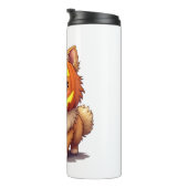 Pumpkin Mask Spitz Dog Thermosbecher (Nach rechts gedreht)