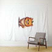 Pumpkin Mask Spitz Dog Wandteppich (Beispiel (Horizontal))