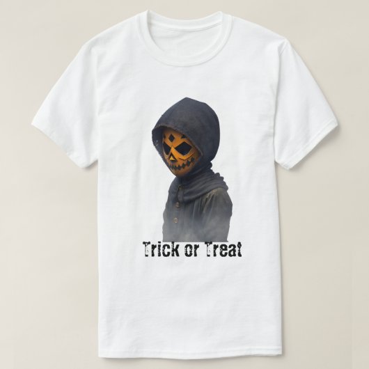 Pumpkin Mask Trick oder Treat T - Shirt (Design vorne)