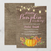 Pumpkin Mason Jar String Lights Burlap Baby Dusche Einladung (Vorne/Hinten)