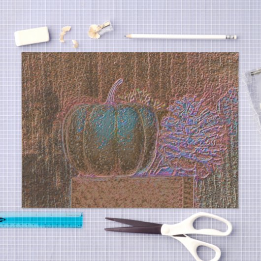 Pumpkin Metallic Aquamarin Gold Lila Fall Seidenpapier (Handwerk)