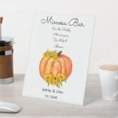 Pumpkin Mimosa Bar Hochzeit im Herbst Sockelschild (In SItu)