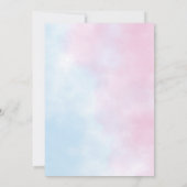 Pumpkin Minimal Pink Blue Gender Reveal Einladung (Rückseite)