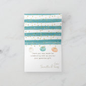 Pumpkin Minimalistisch Modern Fall Babydusche Dankeskarte (Innenseite)