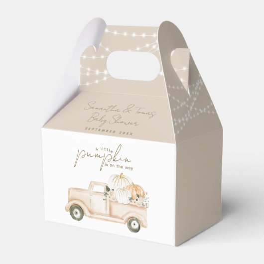 Pumpkin Minimalistisch Modern Fall Babydusche Geschenkschachtel (Vorderseite)