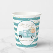 Pumpkin Minimalistisch Modern Fall Babydusche Pappbecher (Rückseite)