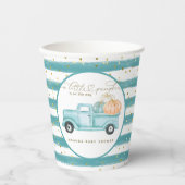 Pumpkin Minimalistisch Modern Fall Babydusche Pappbecher (Vorderseite)