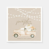 Pumpkin Minimalistisch Modern Fall Babydusche Serviette (Vorderseite)