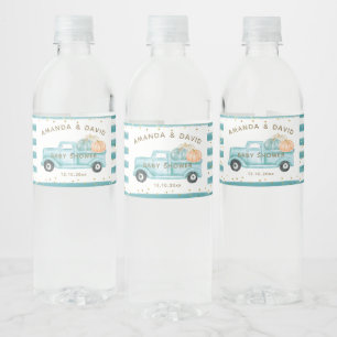 Pumpkin Minimalistisch Modern Fall Babydusche Wasserflaschenetikett