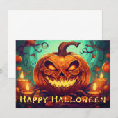 Pumpkin mit Beängstigendem Gesicht unter Kerzen, H (Vorne/Hinten)