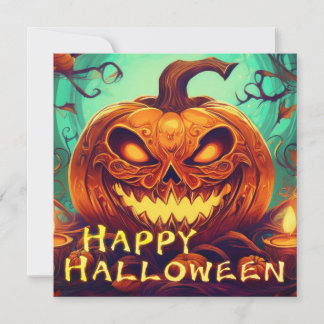 Pumpkin mit Beängstigendem Gesicht unter Kerzen, H