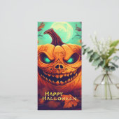 Pumpkin mit Beängstigendem Gesicht unter Kerzen, H (Stehend Vorderseite)