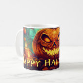 Pumpkin mit Beängstigendem Gesicht unter Kerzen, H Kaffeetasse (Vorderseite Links)