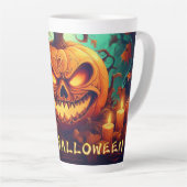 Pumpkin mit Beängstigendem Gesicht unter Kerzen, H Milchtasse (Rechte Ecke)