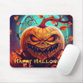 Pumpkin mit Beängstigendem Gesicht unter Kerzen, H Mousepad (Mit Mouse)