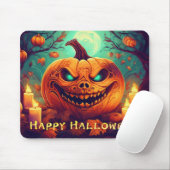 Pumpkin mit Beängstigendem Gesicht unter Kerzen, H Mousepad (Mit Mouse)