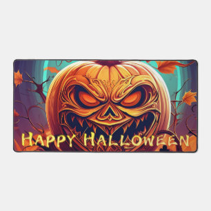 Pumpkin mit Beängstigendem Gesicht unter Kerzen, H Schreibtischunterlage