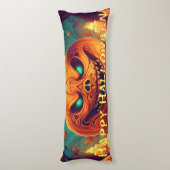 Pumpkin mit Beängstigendem Gesicht unter Kerzen, H Seitenschläferkissen (Rückseite (Vertikal))