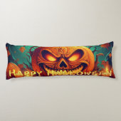 Pumpkin mit Beängstigendem Gesicht unter Kerzen, H Seitenschläferkissen (Rückseite)
