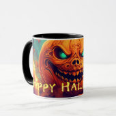 Pumpkin mit Beängstigendem Gesicht unter Kerzen, H Tasse (Vorderseite Links)